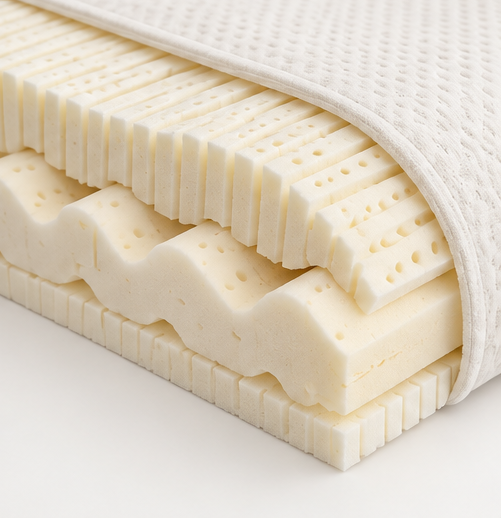 Kissen Kontur 3-Lagen – Detail Naturkautschuk-Kern