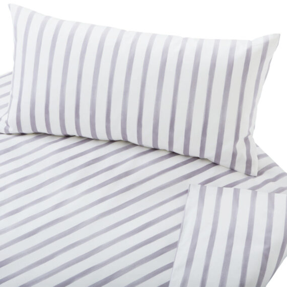BIO Baumwolle Satin Bettwäsche Aquarell Streifen Cotonea