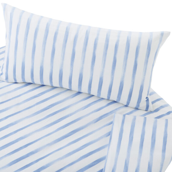 BIO Baumwolle Satin Bettwäsche Aquarell Streifen Cotonea