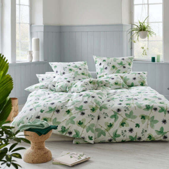 Satin Bettwäsche Grüne Pflanzenwelt – Cotonea Kollektionsbild