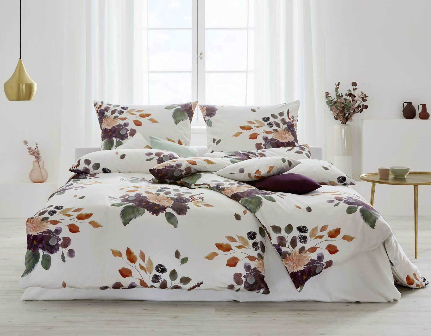 BIO Baumwolle Satin Bettwäsche Herbstblume Cotonea – Bild 5