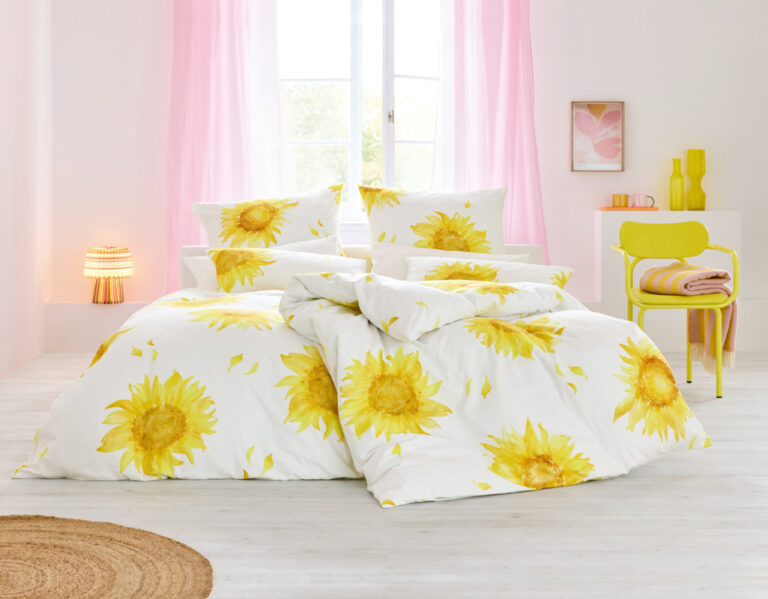 Bio Satin Bettwäsche Sonnenblume – Cotonea