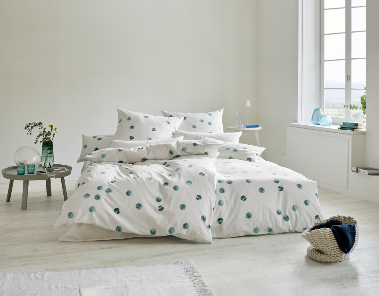 BIO Baumwolle Satin Bettwäsche Tupfen Cotonea