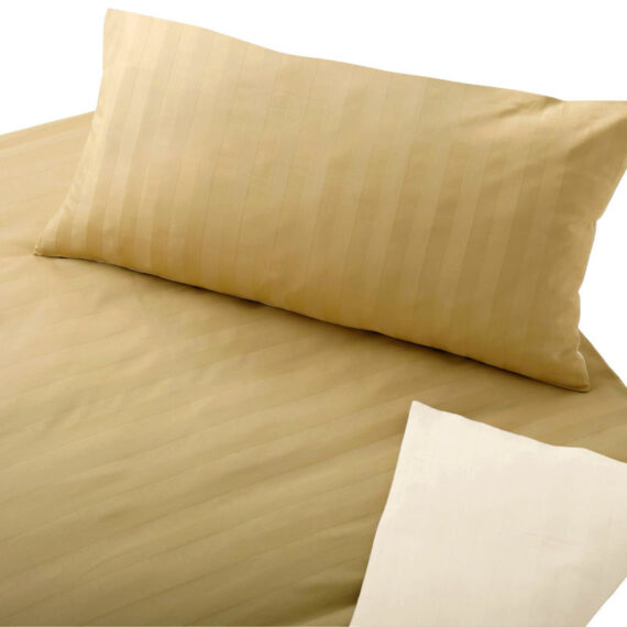 Satin Wendebettwäsche Linea – Farbe sand / natur (Cotonea)