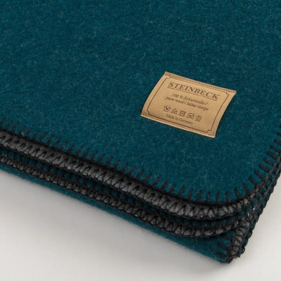 Wolldecke Oslo Grün/Dunkelgrau