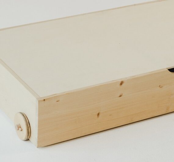 Bettschublade seitlich mit Rollen