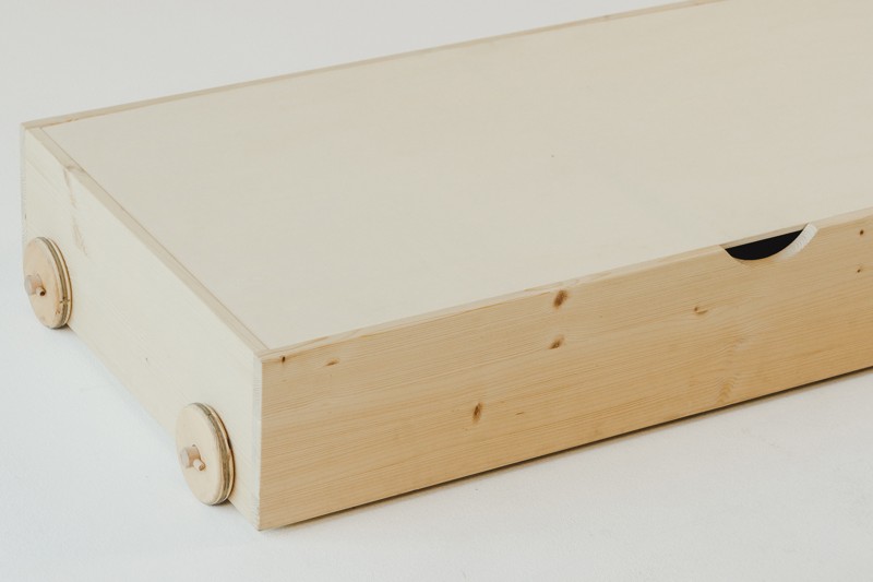Bettschublade seitlich mit Rollen