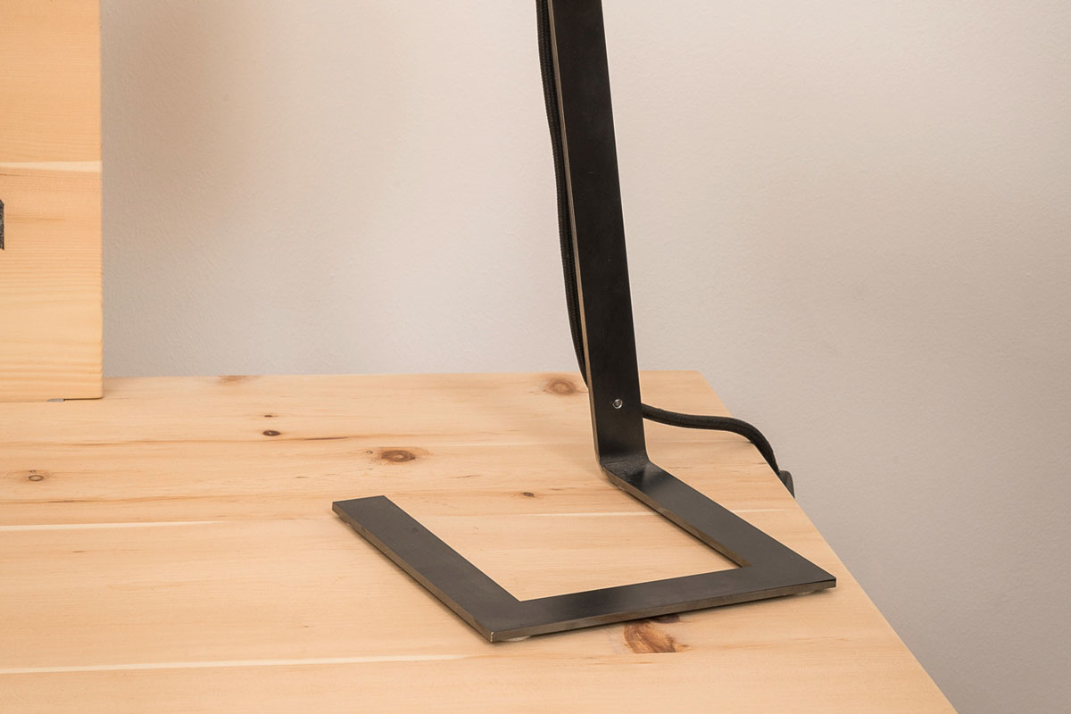 Zirbenlampe Kubus Fuß