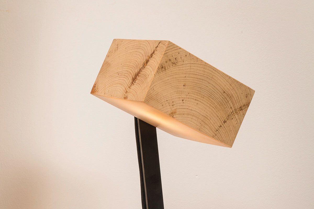 Zirbenlampe Kubus Kopf